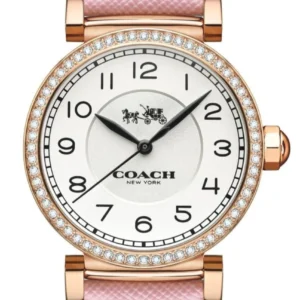 14503395 Coach Madison White Dial Pink Leather Strap Watch for Women - 14503395