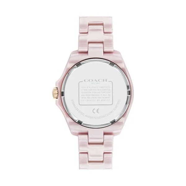 Coach Preston Pink Dial Pink Steel Strap Watch for Women - 14503465