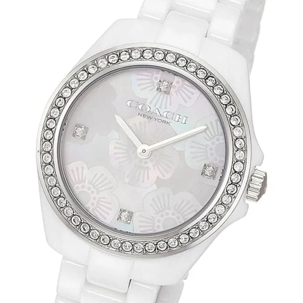 14503661-2 Coach Preston Mother of Pearl Dial White Steel Strap Watch for Women - 14503661