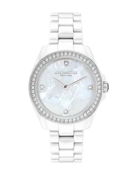 14503661 Coach Preston Mother of Pearl Dial White Steel Strap Watch for Women - 14503661