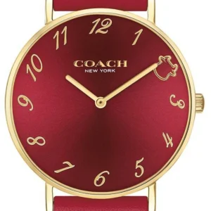 Coach Perry Red Dial Red Leather Strap Watch for Women - 14503722