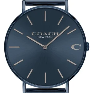 14602146 Coach Charles Blue Dial Blue Mesh Bracelet Watch for Men - 14602146