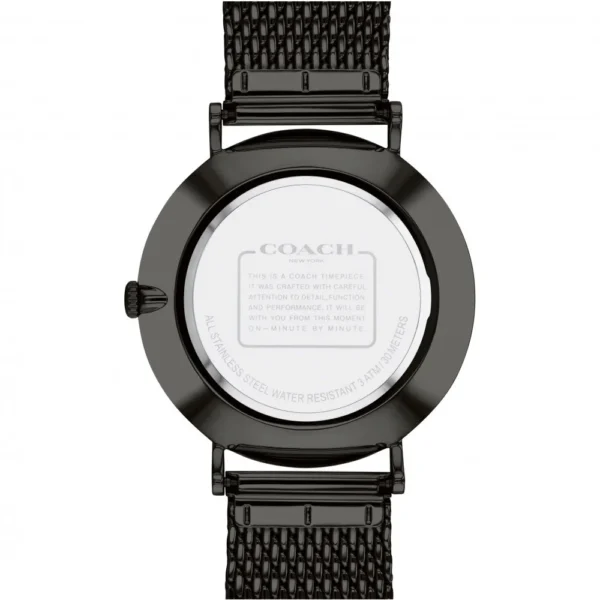 Coach Charles Black Dial Black Mesh Bracelet Watch for Men - 14602148