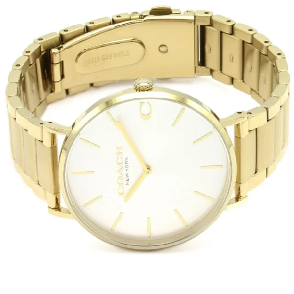 14602430-3 Coach Charles Silver Dial Gold Steel Strap Watch for Men - 14602430