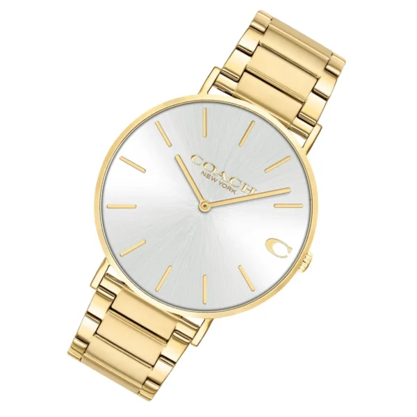 14602430img2_49efd593-ebb7-4e86-ab8b-d46d9588f8b8 Coach Charles Silver Dial Gold Steel Strap Watch for Men - 14602430