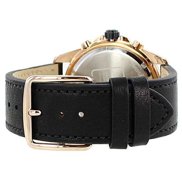 Coach Kent Chronograph Rose Gold Dial Black Leather Strap Watch for Men - 14602559