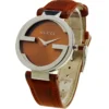 14882991a_190c29a1-d28a-4eb2-8de3-24c99d1a3148 Gucci Interlocking G Brown Dial Brown Leather Strap Watch For Women - YA133319