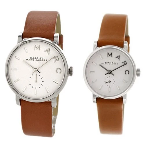 156787780-204949 Marc Jacobs Baker White Dial Brown Leather Strap Watch for Women - MBM1270