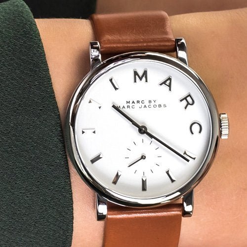156787780_o1-492165 Marc Jacobs Baker White Dial Brown Leather Strap Watch for Women - MBM1265