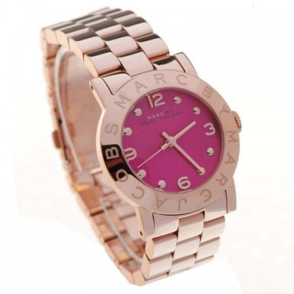 15802281-146556 Marc Jacobs Amy Pink Dial Rose Gold Steel Strap Dial Watch for Women - MBM8625
