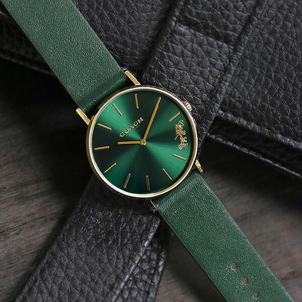 158048-6_1800x1800_25004618-b14e-4df7-8ff0-ec53df7ea035 Coach Perry Green Dial Green Leather Strap Watch for Women - 14503383-C