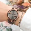 Gucci Interlocking Brown Dial Brown Leather Strap Watch For Women - YA133309