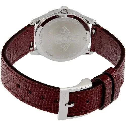 163033459_o3 Gucci G Timeless Quartz Diamonds Pink Dial Red Leather Strap Watch For Women - YA1265017