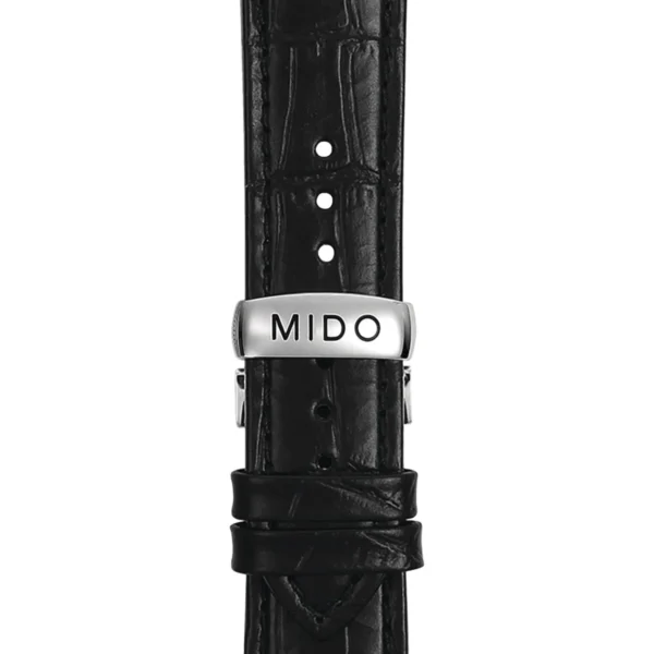 164914 Mido Comander II Automatic Chronometer Silver Dial Black Leather Strap Watch For Men - M021.431.16.031.00