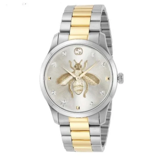 1720935784-608826 Gucci G Timeless Silver Dial Two Tone Steel Strap Watch For Women - YA1264131