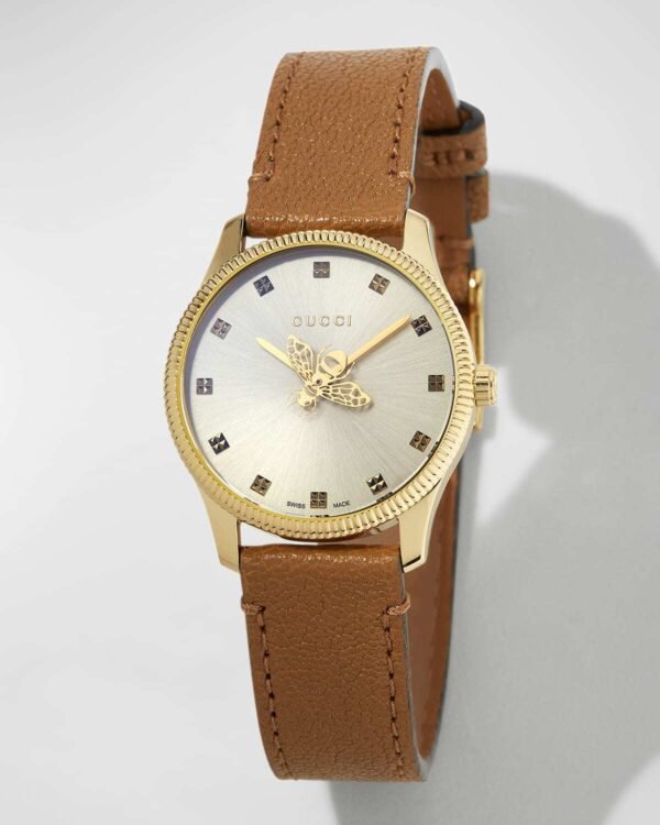 17262880_taupe_0_59740322-8927-4b0b-b863-9db82009a8cd Gucci G Timeless Quartz Silver Dial Brown Leather Strap Watch For Women - YA1265022