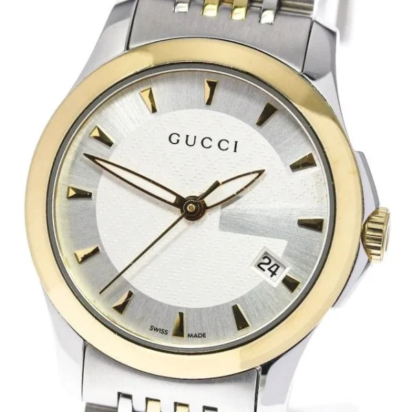 1729361097-658975 Gucci G Timeless Silver Dial Two Tone Steel Strap Watch For Women - YA126511