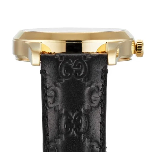 17371348_5 Gucci G Timeless Quartz Black Dial Black Leather Strap Watch For Women - YA1264034A