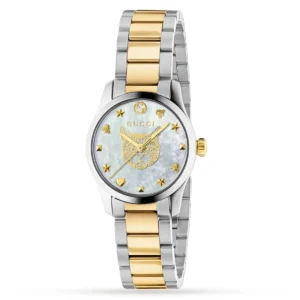 Gucci G Timeless Quartz Mother of Pearl Dial Two Tone Steel Strap Watch For Women - YA1265012
