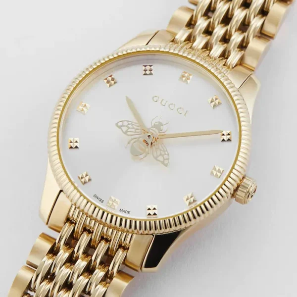 17371443_7 Gucci G Timeless Mother of Pearl Dial Gold Steel Strap Watch For Women - YA1265021