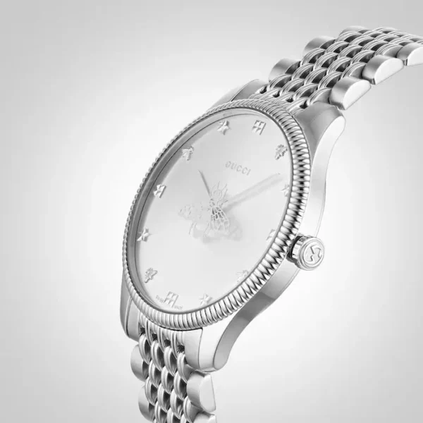 17371448_6 Gucci G Timeless Quartz Silver Dial Silver Steel Strap Watch For Women - YA1264153