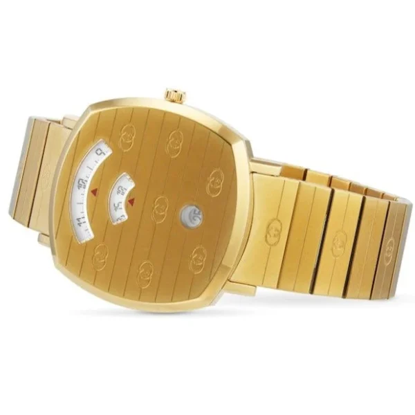 17371457_2-504452 Gucci Grip Quartz Yellow Gold Dial Gold Steel Strap Unisex Watch - YA157409