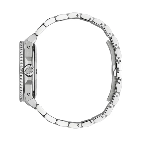 Gucci Dive Automatic 18K Gold Silver Dial Silver Steel Strap Watch for Men - YA136357