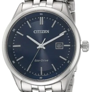 179019_8764_1_dfbe8226-f804-4cd6-b080-e4a2a17b2eff Citizen Eco Drive Blue Dial Silver Steel Strap Watch For Men - BM7250-56L