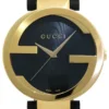 Gucci Interlocking Special Edition Grammy Black Dial Black Leather Strap Watch For Men - YA133208