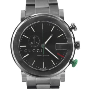 1__97768.1666374036 Gucci G Chrono Black Dial Black Steel Strap Watch For Men - YA101331