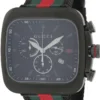 1dad2cc4-2e5d-4f02-99b5-8a702b3c036a_1.4f0ad8c2f46d07cec064b2f92ad1f2cb Gucci Coupe Chronograph Quartz Black Two Tone NATO Strap Watch For Men - YA131202