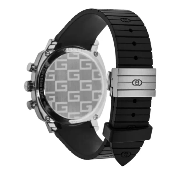 2-60_5acd9c5c-d230-4d88-826c-ece0c353df87 Gucci Grip Chronograph Black Dial Black Rubber Strap Watch For Men - YA157301