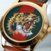 20181022_104015-739498 Gucci Le Marche Des Merveilles Red & Green Dial Brown Leather Strap Unisex Watch - YA126497