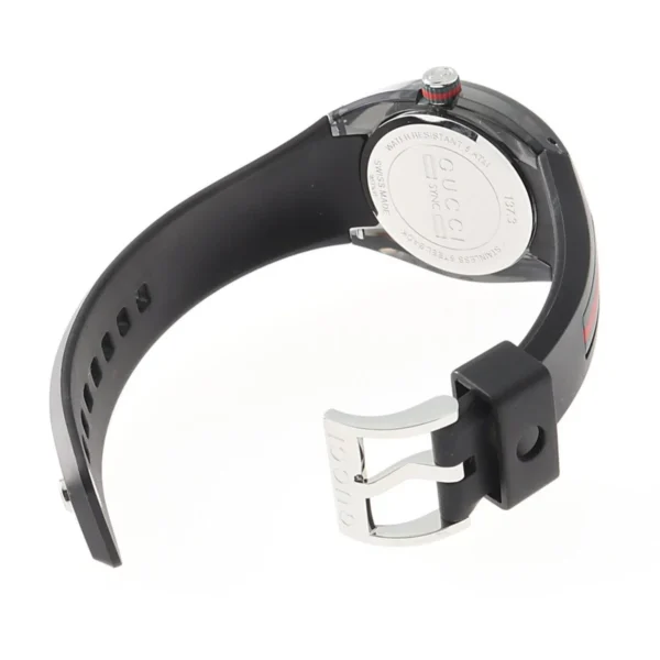 22130890001338_dt_N_006_org Gucci Sync Quartz Black Dial Black Rubber Strap Watch For Men - YA137301