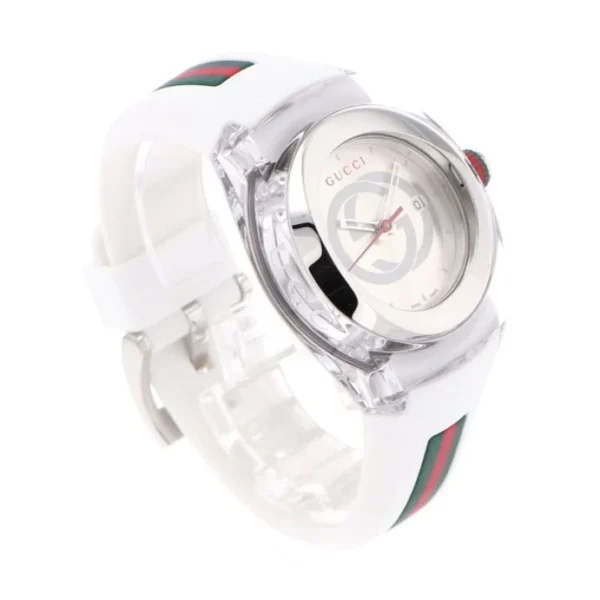 2219600398_7_5ac0c4c5-6705-4d7c-816a-1a7d171dbef4 Gucci Sync Quartz White Dial White Rubber Strap Unisex Watch - YA137302