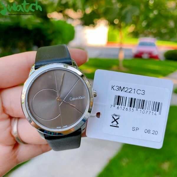 223549-2-optimized Calvin Klein Minimal Grey Dial Black Leather Strap Watch for Men - K3M221C3
