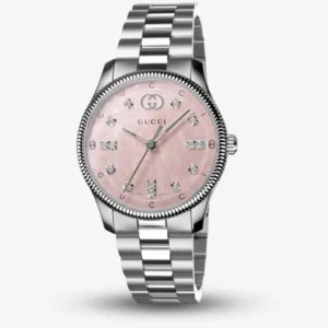 24-14-25120189_gucci_01_1 Gucci G Timeless Diamonds Mother of Pearl Pink Dial Silver Steel Strap Watch for Women - YA1265062