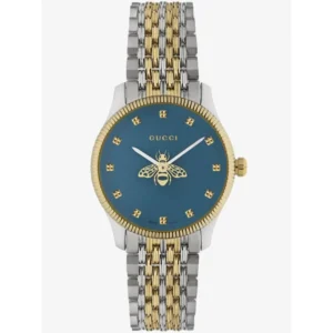 Gucci G Timeless Quartz Blue Dial Two Tone Steel Strap Watch For Women - YA1265029