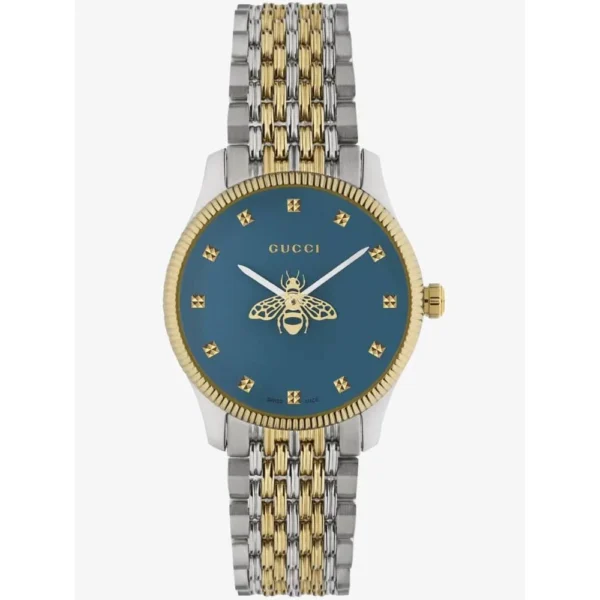 24-14-289_gucci_02 Gucci G Timeless Quartz Blue Dial Two Tone Steel Strap Watch For Women - YA1265029