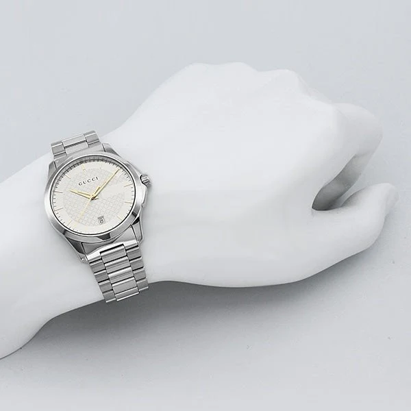 Gucci G Timeless Silver Dial Silver Steel Strap Unisex Watch - YA126442