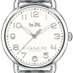 Coach Delancey Classic White Dial Silver Steel Strap Watch for Women - 14502260