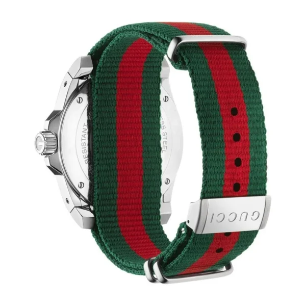 2_5d0e64b8-0aff-4d4f-a58b-32c737fc997f-830059 Gucci Dive Black Dial Two Tone NATO Strap Watch For Men - YA136206