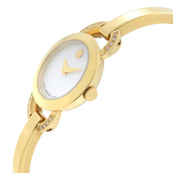 2__74720.1629582561 Movado Rondiro Mother of Pearl Dial Gold Steel Strap Watch For Women - 0606889