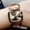 Gucci G Gucci Brown Dial Rose Gold Steel Strap Watch For Women - YA125408