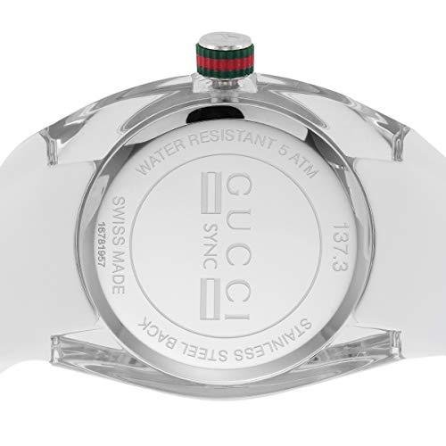 2fbad023-0320-4415-8c10-cf0198debbb8-large_95ac5ce4-f2e2-421a-acb9-6f609d306080 Gucci Sync Quartz White Dial White Rubber Strap Unisex Watch - YA137302