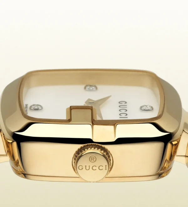 304246_I1600_8568_003_web_zoomin BRAND, SELLER, OR COLLECTION NAME Gucci MODEL NUMBER YA1264077 PART NUMBER YA1264077 ITEM SHAPE Round DISPLAY TYPE Analog CLASP Tang Buckle CASE DIAMETER 38 millimeters CASE THICKNESS 9 millimeters BAND MATERIAL Leather BAND WIDTH 19 millimeters BAND COLOR Multi DIAL COLOR Multi MOVEMENT Quartz