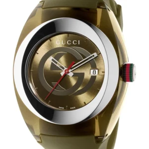 3084594_fpx Gucci Sync XXL Quartz Brown Dial Brown Leather Strap Watch For Men - YA137106