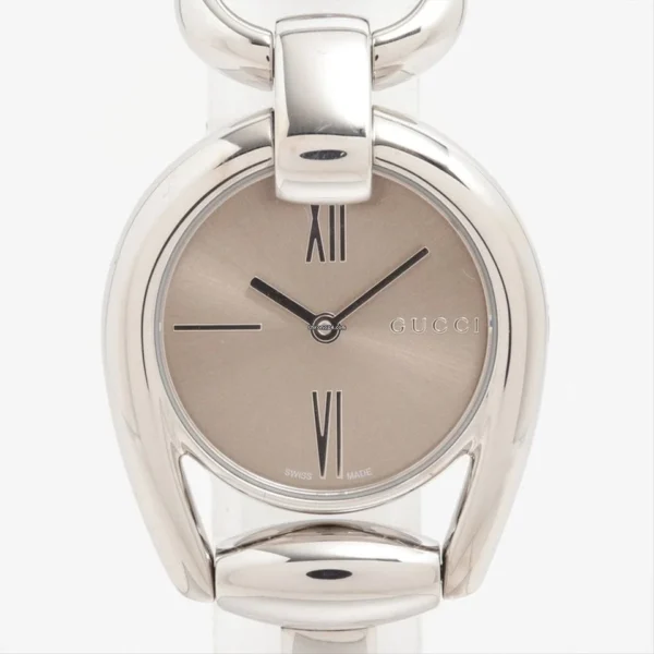 Gucci Horsebit Collection Quartz Brown Dial Silver Steel Strap Watch For Women - YA139501