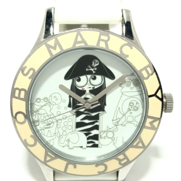 35750746_1_ddb19fe3-f80e-4482-b87a-60aec35864d1 Marc Jacobs Miss Marc Pirate White Dial White Leather Strap Watch for Women - MBM1146