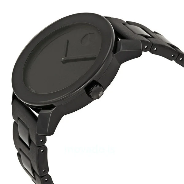 3600047-2_a3327618-a96b-47f9-81d8-40b968edb0f3 Movado Bold Black Dial Black Steel Strap Watch For Men - 3600047